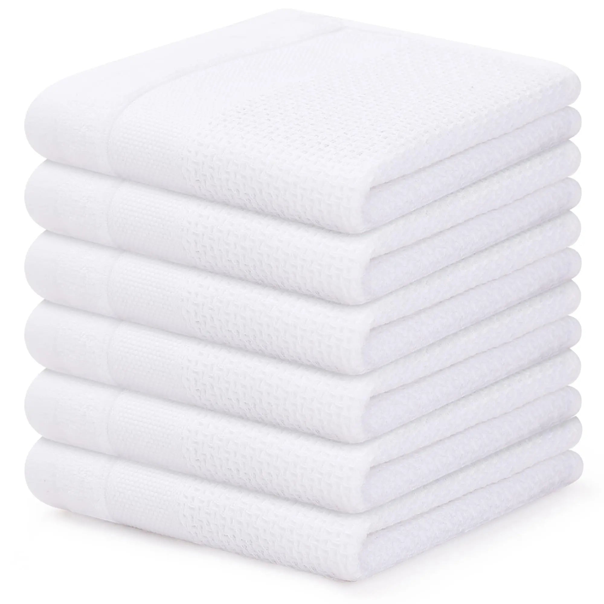 Olanly Kitchen Cotton Towels Honeycomb Breathable 100% Cotton Dish Cloths Reusable Absorbent Household Washable Cleaning Cloths